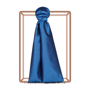 Indigo Plain Silk Scarf - Thumbnail