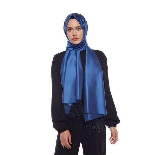 Indigo Plain Silk Scarf