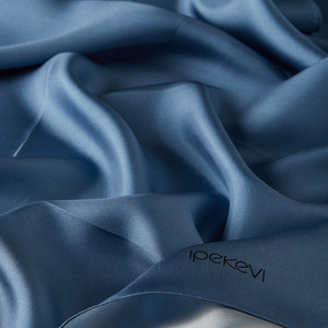 ipekevi - Indigo Plain Silk Twill Scarf (1)