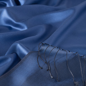 Indigo Reversible Silk Scarf - Thumbnail