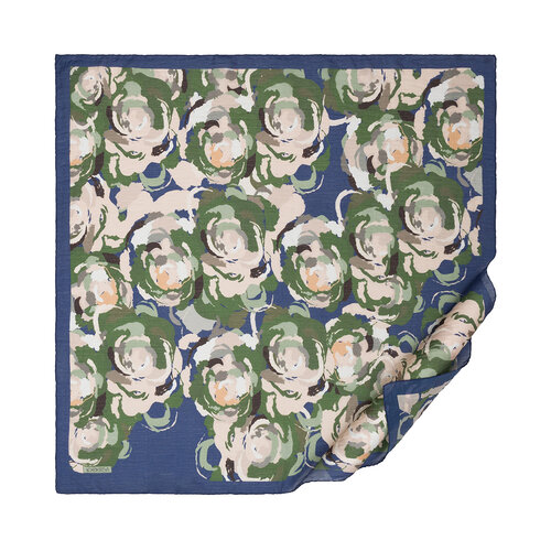 Indigo Soulful Blooms Tencel Print Scarf