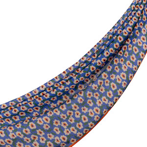 ipekevi - Indigo Spring Flowers Cotton Scarf
