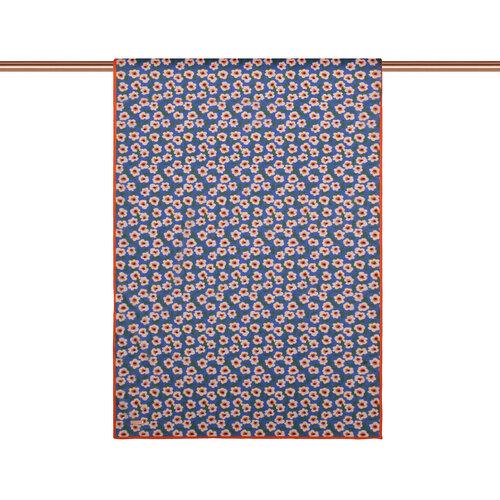 Indigo Spring Flowers Cotton Scarf