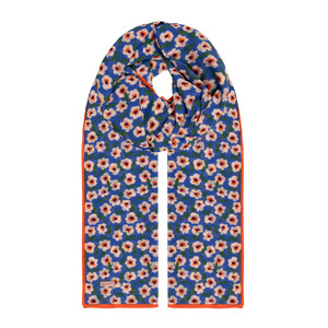 Indigo Spring Flowers Cotton Scarf - Thumbnail