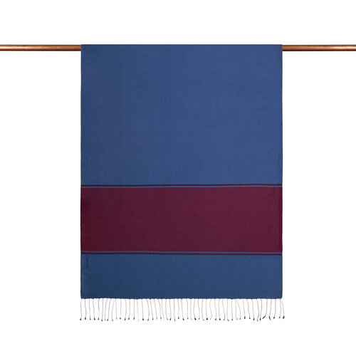 Indigo Striped Silk Scarf