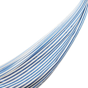 Indigo Valor Striped Silk Scarf - Thumbnail