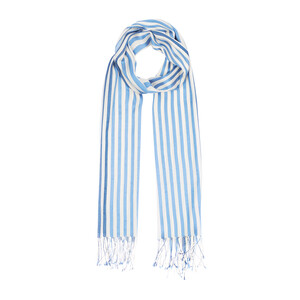 Indigo Valor Striped Silk Scarf - Thumbnail