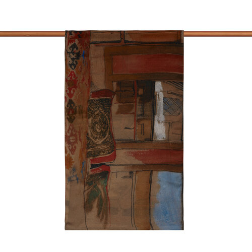 Interior of an Eastern House Satin Silk Scarf