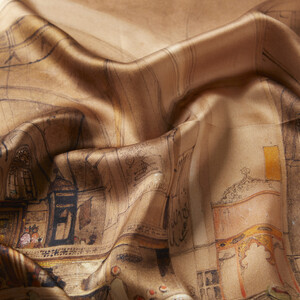 İnterior Of The Great Mosque Satin Silk Pocket Square - Thumbnail