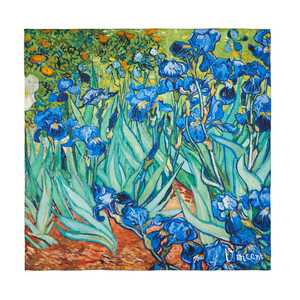 Irises Satin Silk Pocket Square - Thumbnail