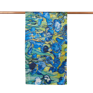 Irises Satin Silk Scarf - Thumbnail