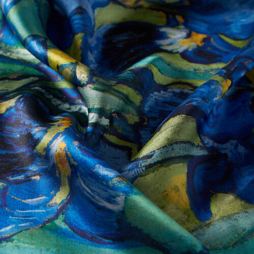 Irises Silk Twill Scarf