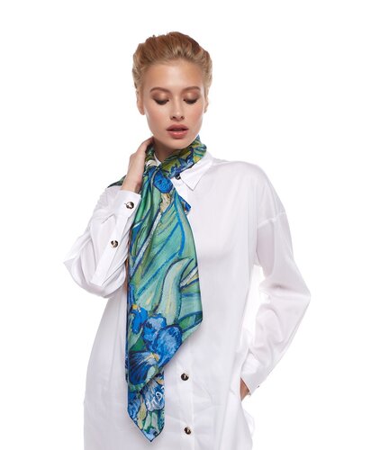 Irises Silk Twill Scarf