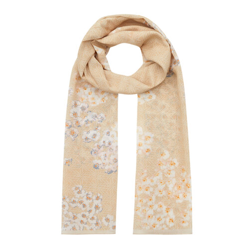 Ivory Azalea Cotton Scarf
