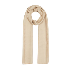 ipekevi - Ivory Houndstooth Patterned Wool Silk Scarf (1)