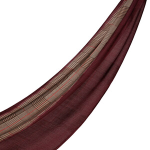 ipekevi - وشاح صوف كاروهات لون بني