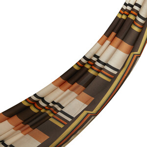 ipekevi - شال رايون وقطن بتصميم هندسي لون بني وكريمي