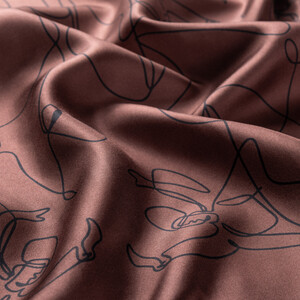 ipekevi - Kahverengi Rumi Tivil İpek Eşarp (1)