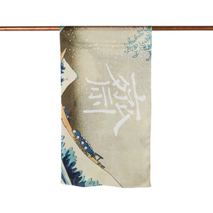 ipekevi - Kanagawanın Büyük Dalgası Saten İpek Fular Şal (1)