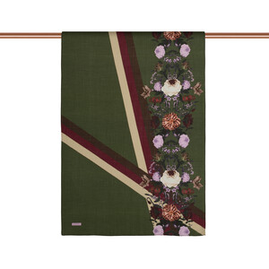 ipekevi - Khaki Botanical Print Tencel Scarf (1)