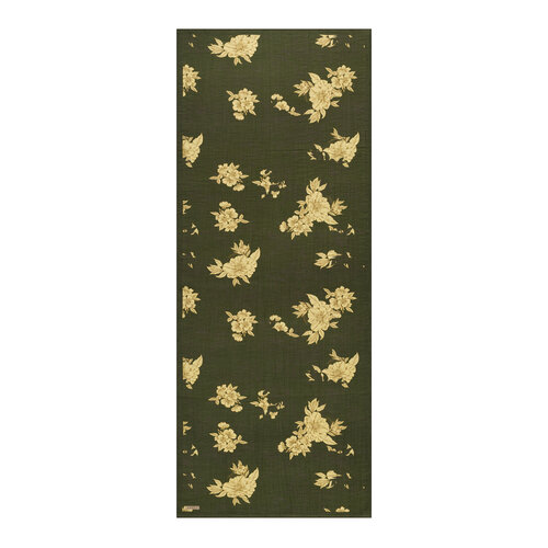 Khaki Green Azalea Print Tencel Scarf