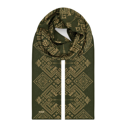 Khaki Green Carpet Essence Cotton Scarf