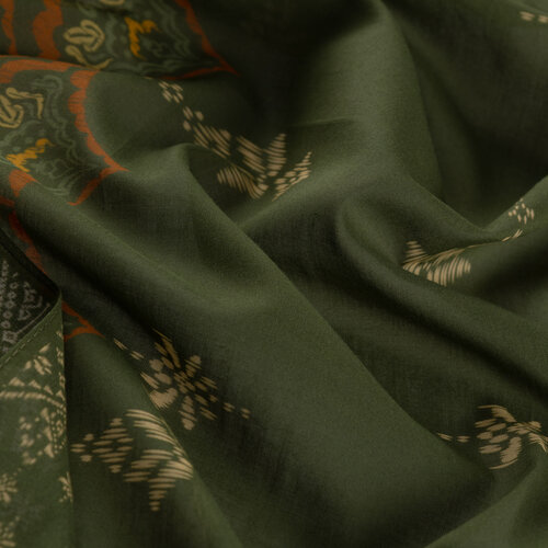 Khaki Green Carpet Essence Cotton Scarf