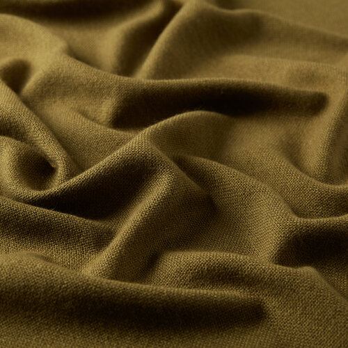 Khaki Green Cashmere Wool Silk Scarf