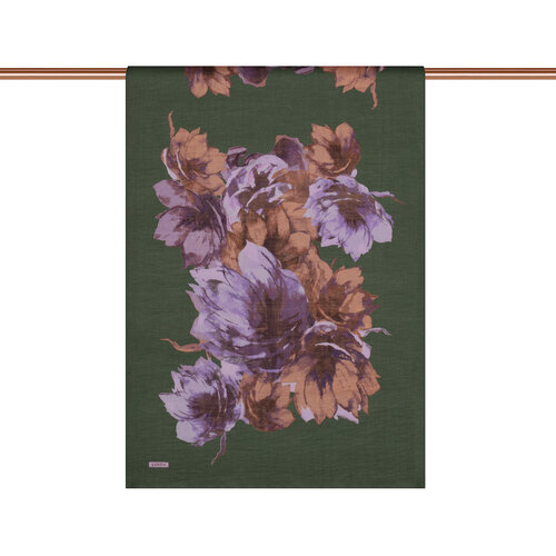 Khaki Green Florescence Print Tencel Scarf