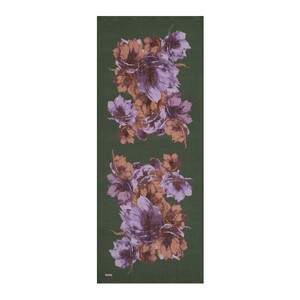 Khaki Green Florescence Print Tencel Scarf - Thumbnail