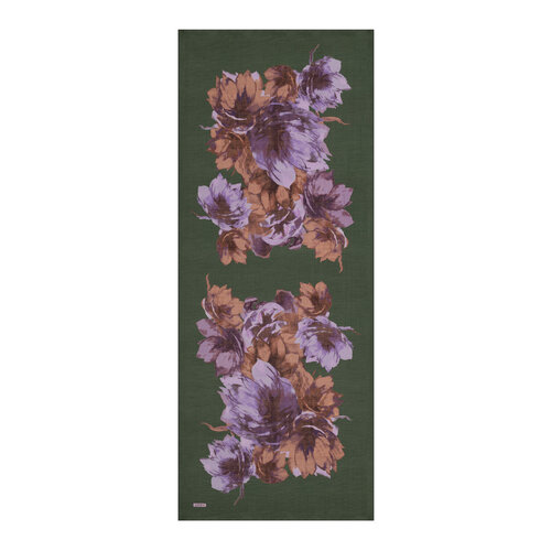 Khaki Green Florescence Print Tencel Scarf