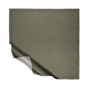 Khaki Green Frame Silk Twill Scarf - Thumbnail