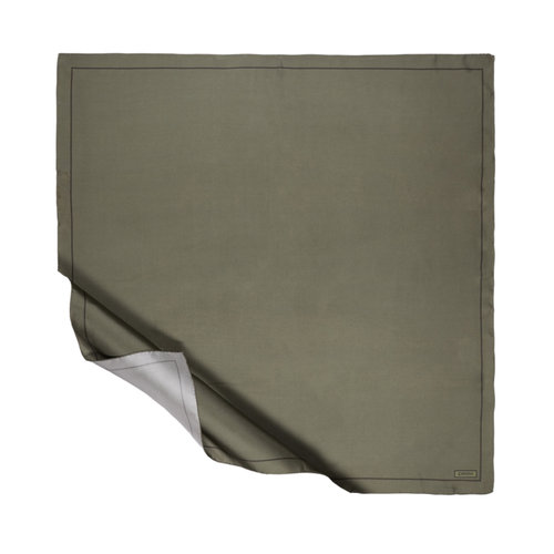 Khaki Green Frame Silk Twill Scarf