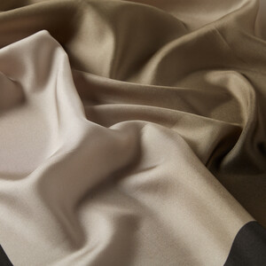 Khaki Green Gradient Silk Twill Scarf - Thumbnail