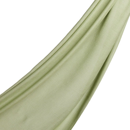Khaki Green Ikat Cotton Silk Scarf