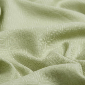 Khaki Green Ikat Cotton Silk Scarf - Thumbnail