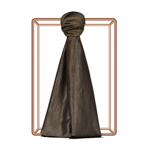 Khaki Green Lurex Silk Scarf - Thumbnail