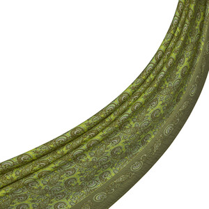 Khaki Green Mezopotamya Model 02 Print Tencel Scarf - Thumbnail