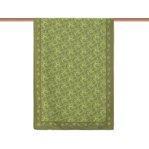 ipekevi - Khaki Green Mezopotamya Model 02 Print Tencel Scarf (1)