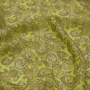 Khaki Green Mezopotamya Model 02 Print Tencel Scarf - Thumbnail