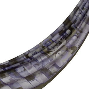 Khaki Green Mono Mosaic Print Tencel Scarf - Thumbnail