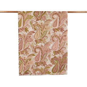 Khaki Green Paisley Patterned Modal Cotton Scarf - Thumbnail