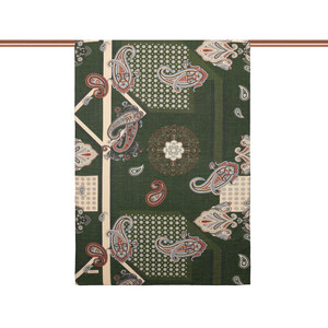 Khaki Green Palace Way Print Tencel Scarf - Thumbnail