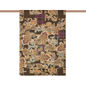 ipekevi - Khaki Green Patchwork Print Tencel Scarf (1)