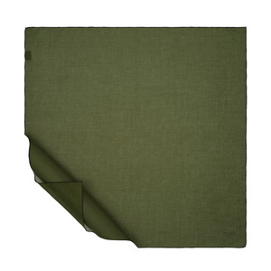 Khaki Green Plain Cotton Scarf - Thumbnail