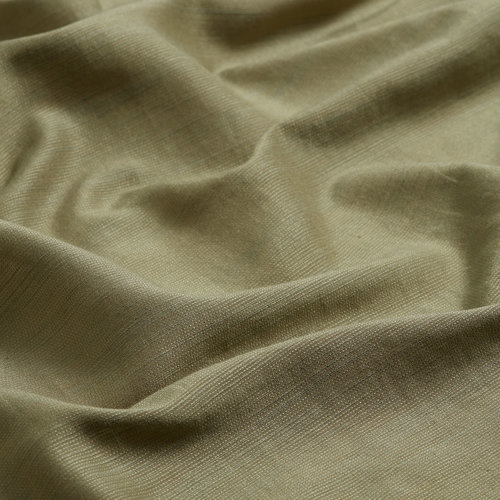 Khaki Green Plain Cotton Silk Scarf