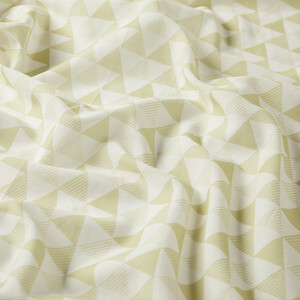 Khaki Green Pyramid Print Cotton Scarf - Thumbnail