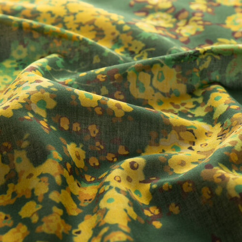 Khaki Green Rich Rose Cotton Scarf