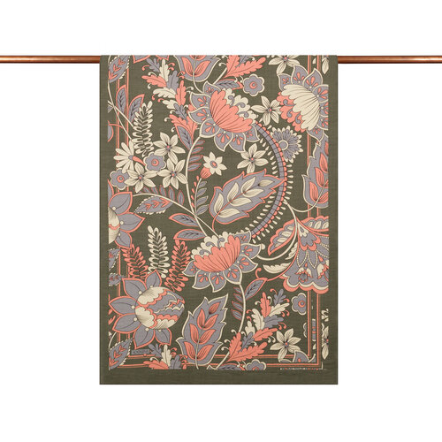 Khaki Green Royal Ivy Pattern Tencel Scarf