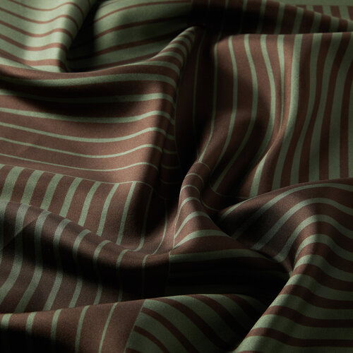 Khaki Green Scan Print Silk Twill Scarf